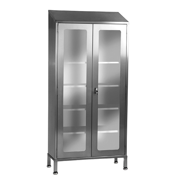 Double Door Storage Cupboard with Clear Doors